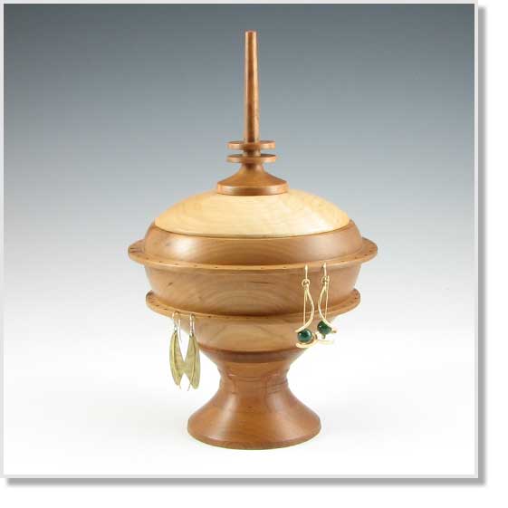 Pedestal Jewelry Box with Earring Hanger
